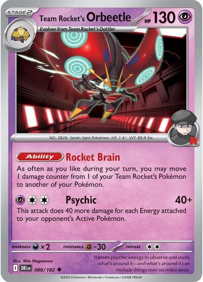 Team Rocket's Orbeetle - 089 (SV10: Destined Rivals) Light Play