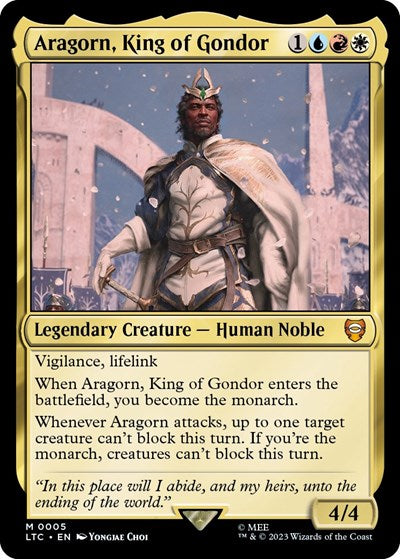 Aragorn, King of Gondor (Commander: The Lord of the Rings: Tales of Middle-earth) Light Play Foil