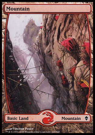 Mountain (245) (Zendikar) Medium Play