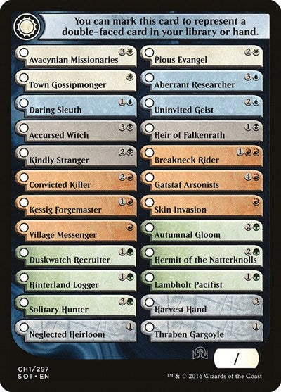 Checklist Card - (CH1) Shadows over Innistrad (Shadows Over Innistrad) Light Play
