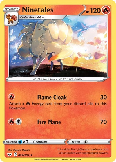 Ninetales (SWSH01: Sword & Shield Base Set) Light Play
