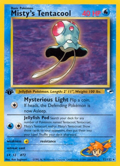 Misty's Tentacool (32) (Gym Heroes) Medium Play Unlimited