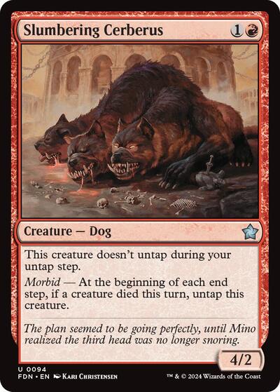 Slumbering Cerberus (Foundations) Light Play Foil