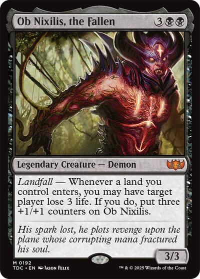 Ob Nixilis, the Fallen (Commander: Tarkir: Dragonstorm) Light Play