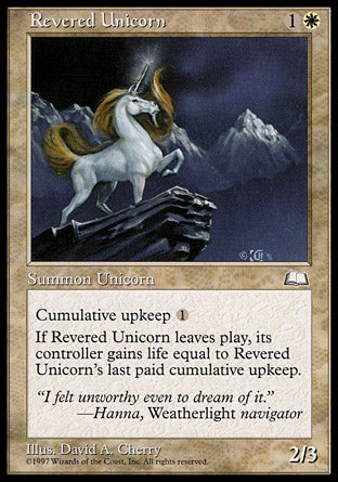 Revered Unicorn (Weatherlight) Light Play