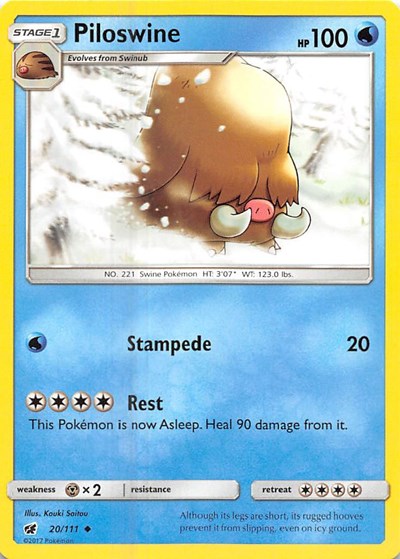 Piloswine (SM - Crimson Invasion) Medium Play