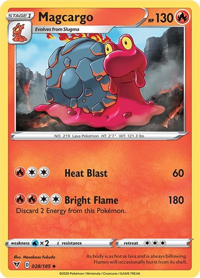 Magcargo (SWSH04: Vivid Voltage) Light Play Reverse Holofoil