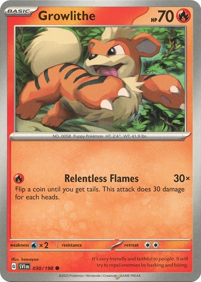 Growlithe - 030 (Scarlet and Violet: Base Set) Light Play Reverse Holofoil