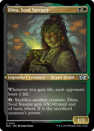 Dina, Soul Steeper (Foil Etched) (March of the Machine: Multiverse Legends) Light Play Foil