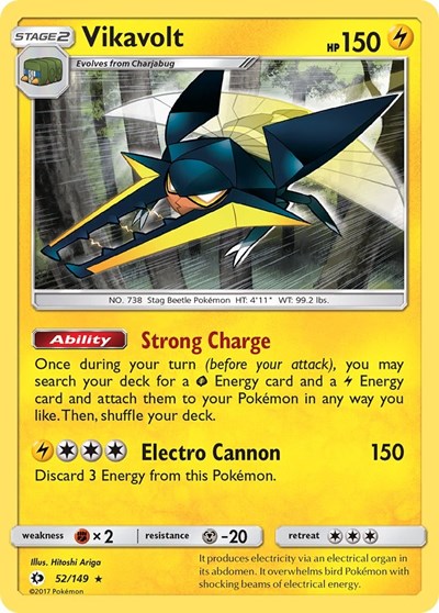 Vikavolt (SM Base Set) Light Play Reverse Holofoil