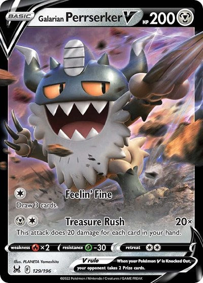 Galarian Perrserker V (SWSH11: Lost Origin) Light Play Holofoil