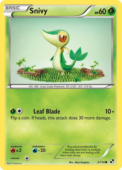Snivy (2) (Black and White) Heavy Play