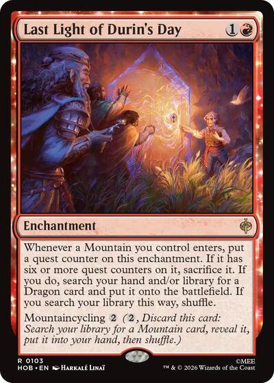 Last Light of Durin's Day (The Hobbit) Light Play Foil