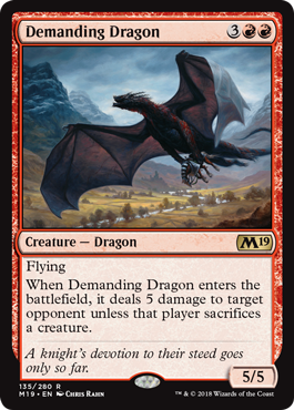 Demanding Dragon (Magic 2019 Core Set) Light Play