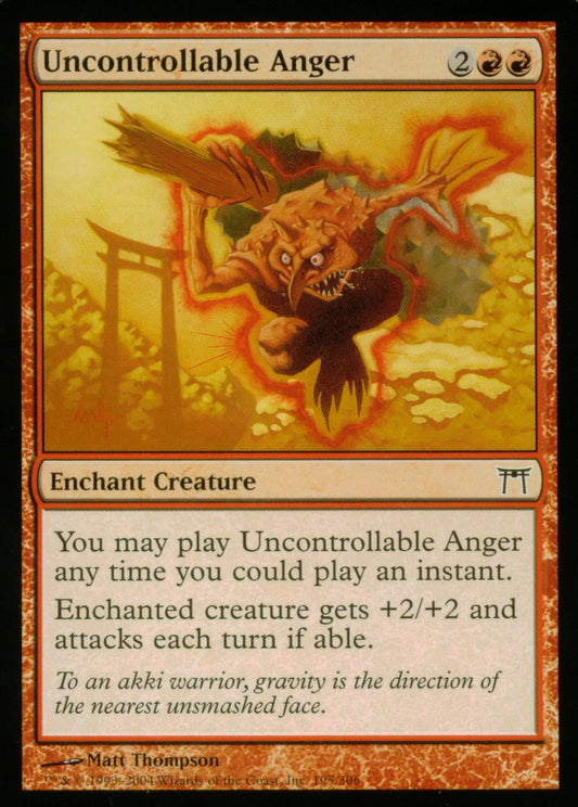 Uncontrollable Anger (Champions of Kamigawa) Light Play