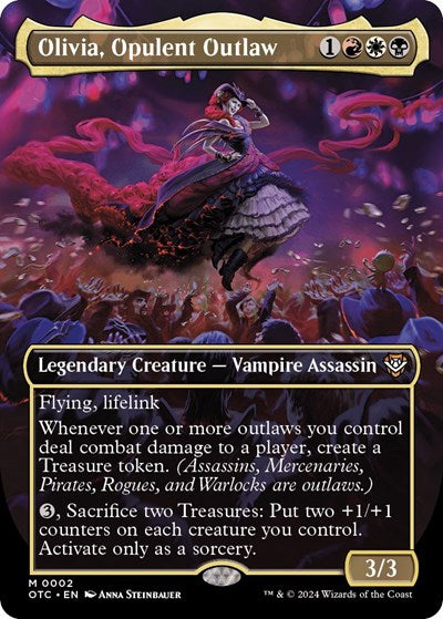 Olivia, Opulent Outlaw (Borderless) (Commander: Outlaws of Thunder Junction) Light Play Foil