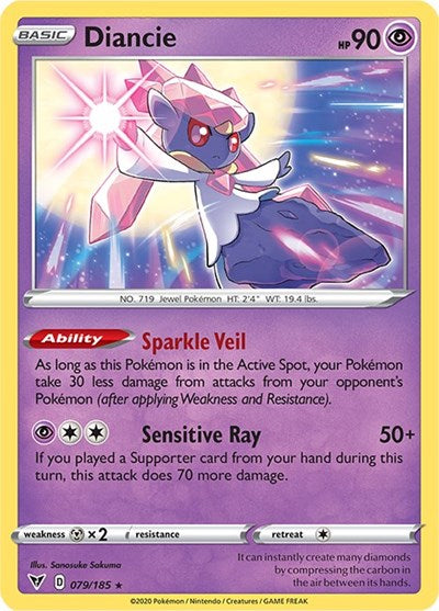 Diancie (SWSH04: Vivid Voltage) Light Play Holofoil