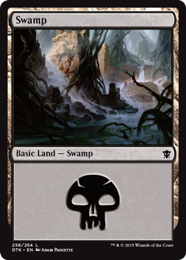 Swamp (258) (Dragons of Tarkir) Light Play