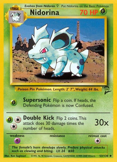 Nidorina (Base Set 2) Medium Play