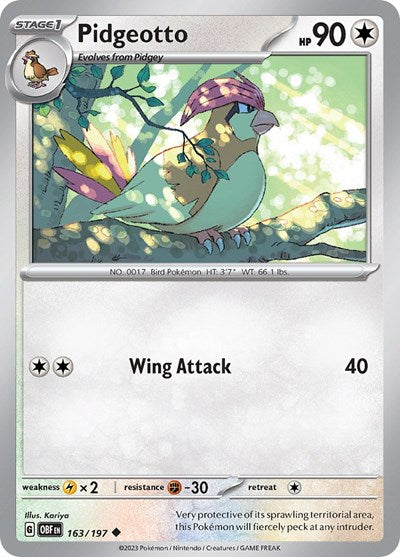 Pidgeotto (Scarlet and  Violet: Obsidian Flames) Light Play Reverse Holofoil