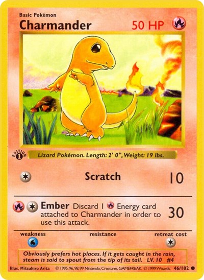 Charmander (Base Set (Shadowless)) Damaged / Poor Unlimited