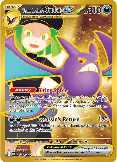 Team Rocket's Crobat ex - 242 (SV10: Destined Rivals) Near Mint Holofoil