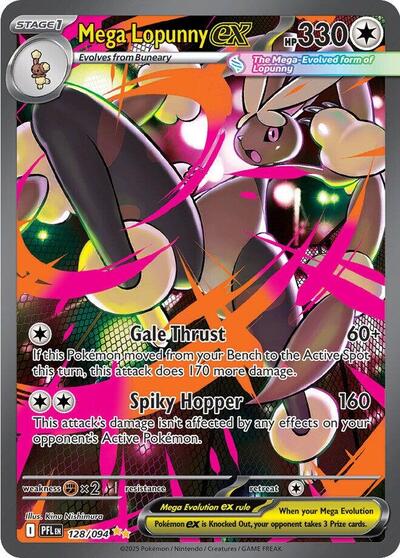 Mega Lopunny ex - 128 (ME02: Phantasmal Flames) Near Mint Holofoil