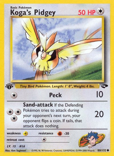 Koga's Pidgey (80) (Gym Challenge) Heavy Play Unlimited