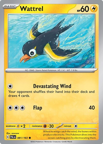 Wattrel - 081 (SV02: Paldea Evolved) Light Play Reverse Holofoil