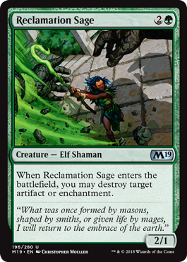 Reclamation Sage (Magic 2019 Core Set) Light Play
