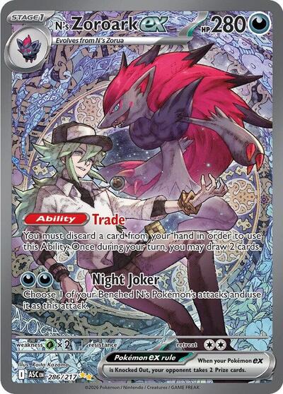 N's Zoroark ex - 286 (ME: Ascended Heroes) Near Mint Holofoil