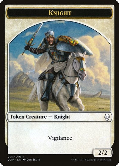Knight Token (001) (Dominaria) Light Play