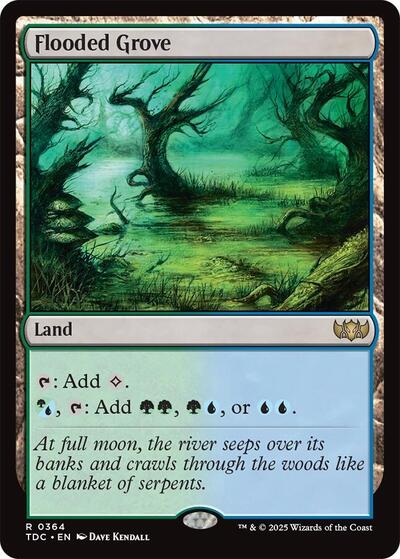 Flooded Grove (Commander: Tarkir: Dragonstorm) Light Play