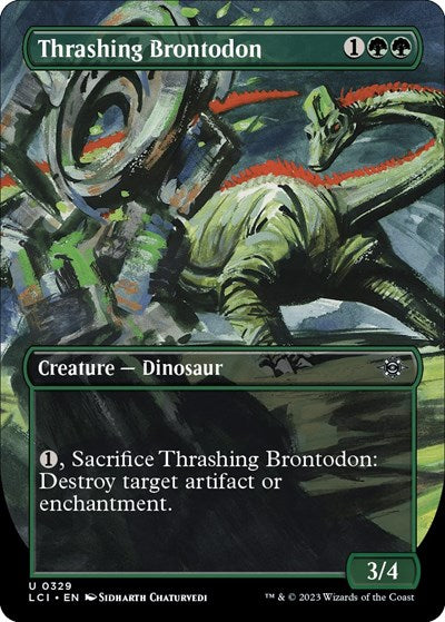 Thrashing Brontodon (Borderless) (The Lost Caverns of Ixalan) Light Play