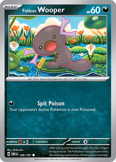 Paldean Wooper - 126 (Scarlet and  Violet: Obsidian Flames) Light Play