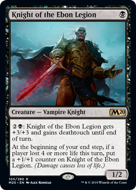 Knight of the Ebon Legion (Magic 2020 Core Set) Light Play