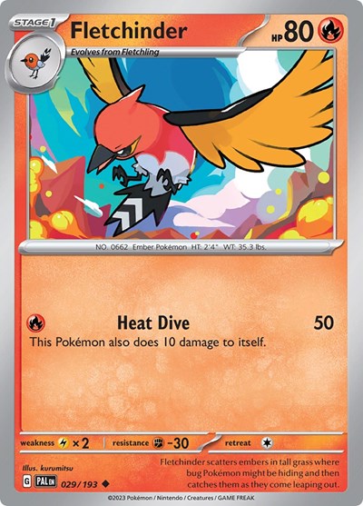 Fletchinder - 029 (SV02: Paldea Evolved) Light Play