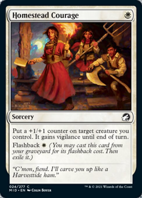 Homestead Courage (Innistrad: Midnight Hunt) Light Play Foil
