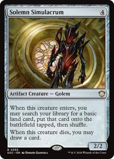 Solemn Simulacrum (Commander: Secrets of Strixhaven) Light Play