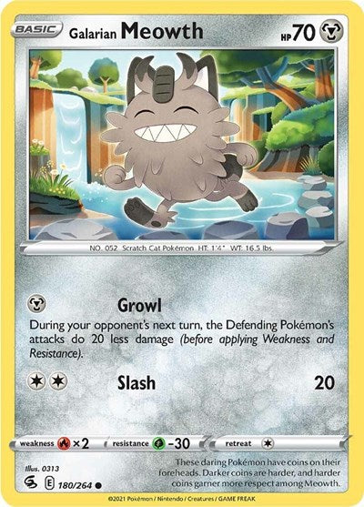 Galarian Meowth (SWSH08: Fusion Strike) Light Play