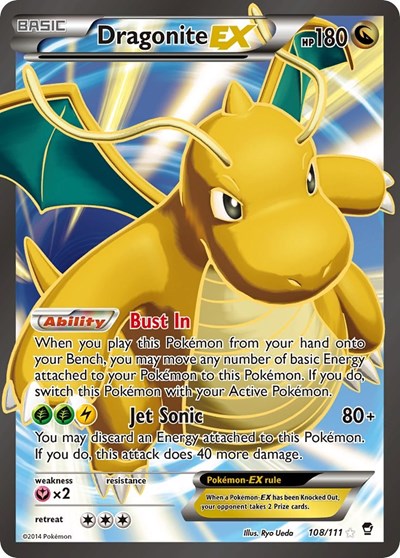 Dragonite EX (108 Full Art) (XY - Furious Fists) Light Play Holofoil