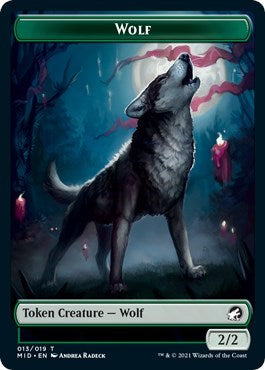 Wolf Token (Innistrad: Midnight Hunt) Light Play