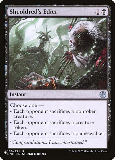 Sheoldred's Edict (The List) Light Play