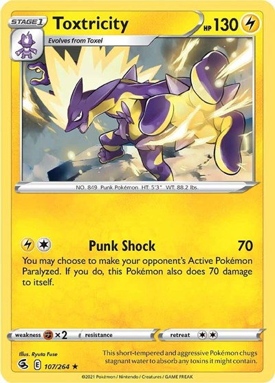 Toxtricity (107) (SWSH08: Fusion Strike) Light Play Reverse Holofoil