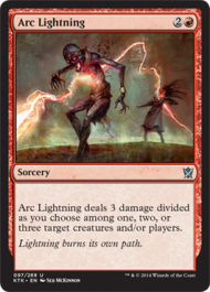 Arc Lightning (Khans of Tarkir) Medium Play