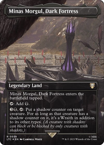 Minas Morgul, Dark Fortress (Borderless) (Surge Foil) (Commander: The Lord of the Rings: Tales of Middle-earth) Near Mint Foil