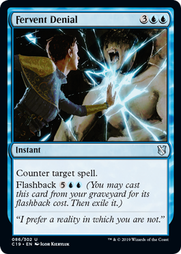 Fervent Denial (Commander 2019) Light Play