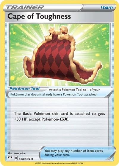 Cape of Toughness (SWSH03: Darkness Ablaze) Light Play Reverse Holofoil