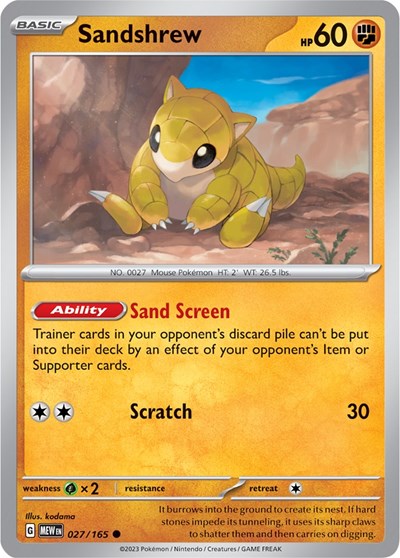 Sandshrew (Scarlet and Violet: 151) Light Play Reverse Holofoil