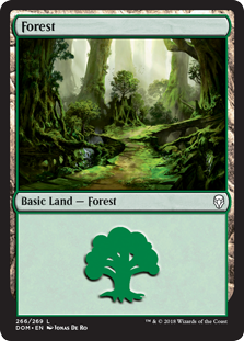 Forest (266) (Dominaria) Light Play